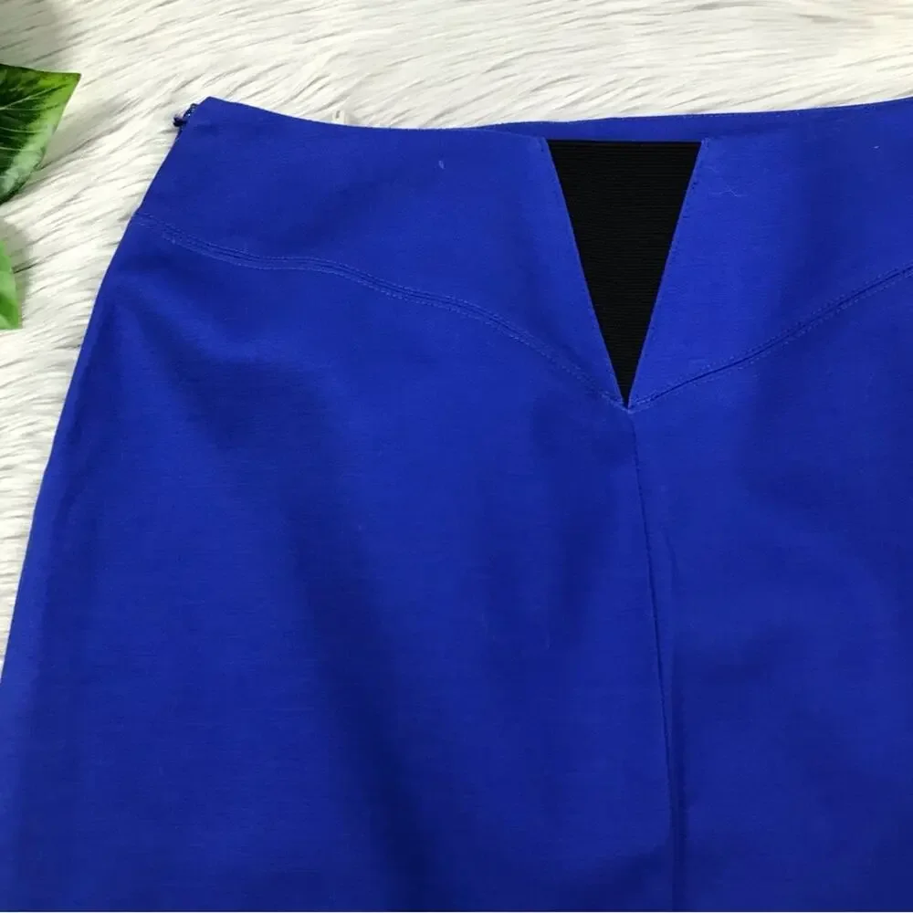 TAHARI Royal Blue Selena Pencil Skirt Elastic V Back Panel Women’s Size 6
